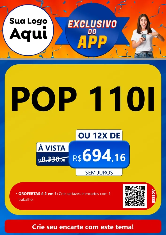 Modelo de Cartaz para Cartaz A4 Vertical com o tema Exclusivo do Aplicativo para Concessionaria de Motos