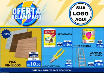 Modelo de Encarte para Encarte A4 Horizontal com o tema Oferta Relâmpago para Material para Construção