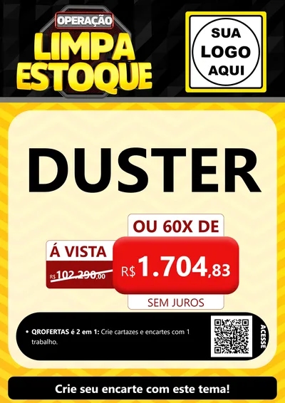 Modelo de Cartaz para Cartaz A4 Vertical com o tema Operação Limpa Estoque para Concessionaria de Carros