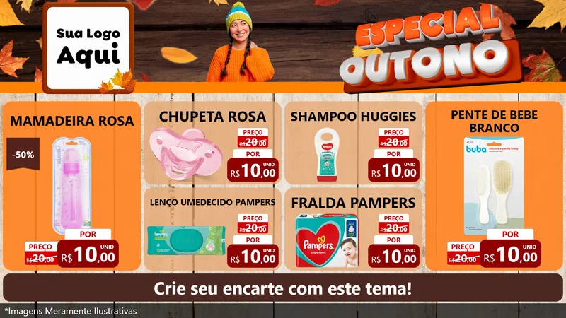 Modelo de TV para TV Horizontal com o tema Especial Outono para Bebês