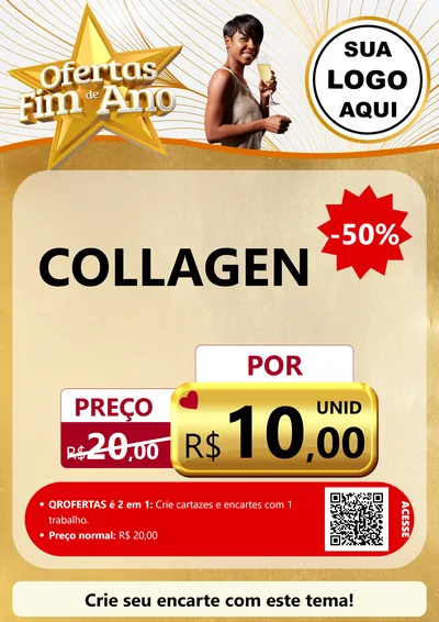Modelo de Cartaz para Cartaz A4 Vertical com o tema Ofertas Fim de Ano para Suplementos alimentares