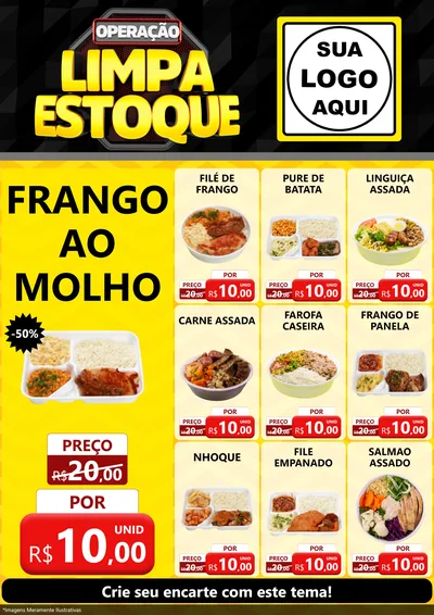 Modelo de Encarte para Encarte A4 Vertical com o tema Operação Limpa Estoque para Restaurante