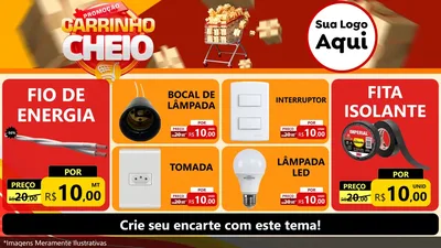 Modelo de TV para TV Horizontal com o tema Promoção carrinho cheio para Materiais Elétricos