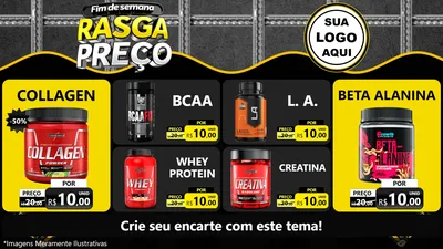 Modelo de TV para TV Horizontal com o tema Fim de Semana Rasga Preço para Suplementos alimentares