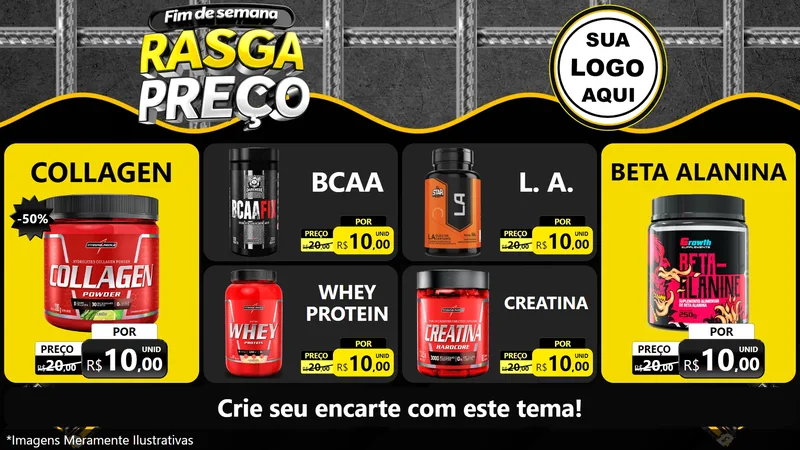 Modelo de TV para TV Horizontal com o tema Fim de Semana Rasga Preço para Suplementos alimentares