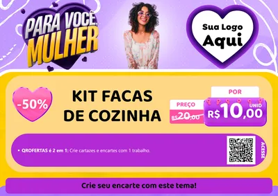 Modelo de Cartaz para Cartaz A4 Horizontal com o tema Para Você, Mulher para Utilidades Domésticas