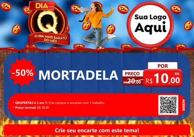 Modelo de Cartaz para Cartaz A4 Horizontal com o tema Dia Q - O Dia Mais Barato Do Mês para Frios e Laticínios