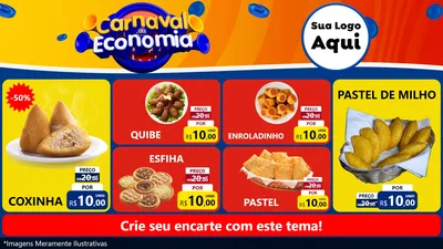 Modelo de TV para TV Horizontal com o tema Carnaval da Economia para Salgadaria