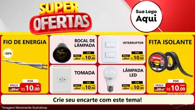 Modelo de TV para TV Horizontal com o tema Super Ofertas para Materiais Elétricos