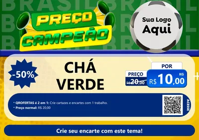 Modelo de Cartaz para Cartaz A4 Horizontal com o tema Preço Campeão - Copa para Produtos Naturais
