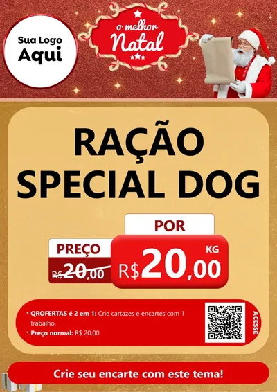 Modelo de Cartaz para Cartaz A4 Vertical com o tema O Melhor Natal para Pet Shop