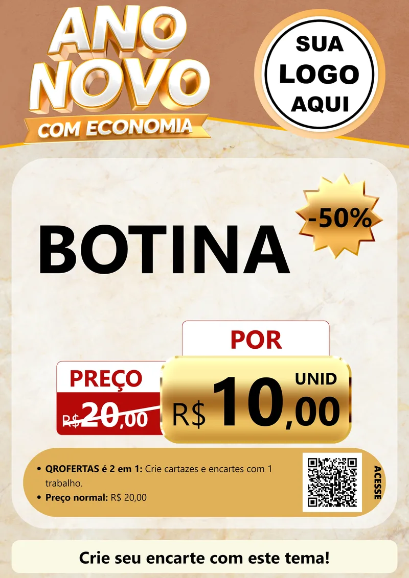 Modelo de Cartaz para Cartaz A4 Vertical com o tema Ano Novo Com Economia para Agropecuária