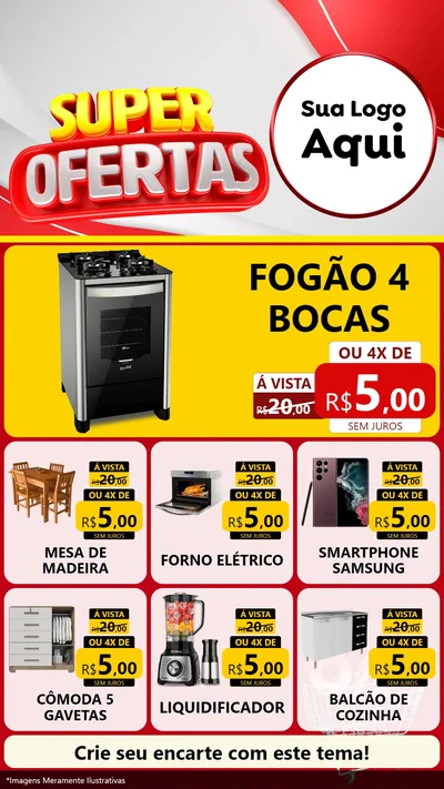 Modelo de Rede Social para Stories com o tema Super Ofertas para Móveis e Eletro