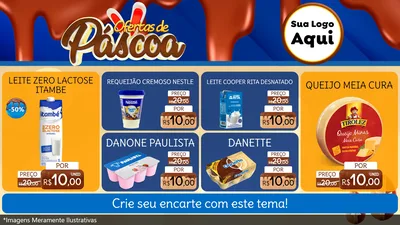 Modelo de TV para TV Horizontal com o tema Ofertas de Páscoa para Frios e Laticínios