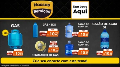 Modelo de TV para TV Horizontal com o tema Nossos Serviços para Água e gás