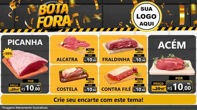 Modelo de TV para TV Horizontal com o tema Bota Fora para Açougue