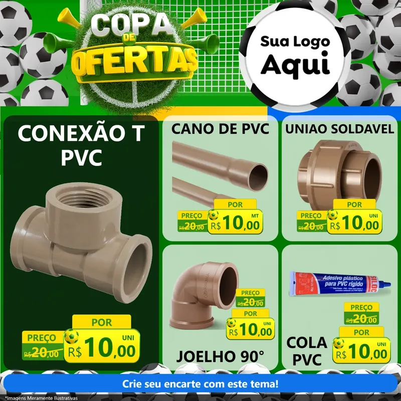 Modelo de Rede Social para Feed Facebook com o tema Copa De Ofertas para Tubos e conexões