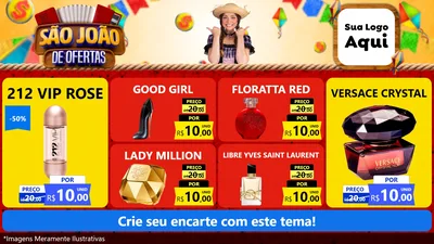 Modelo de TV para TV Horizontal com o tema São João de Ofertas para Perfumes