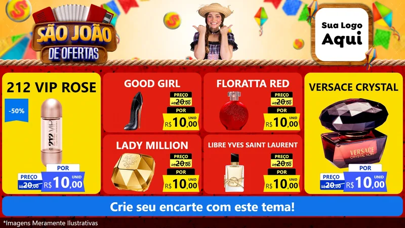 Modelo de TV para TV Horizontal com o tema São João de Ofertas para Perfumes