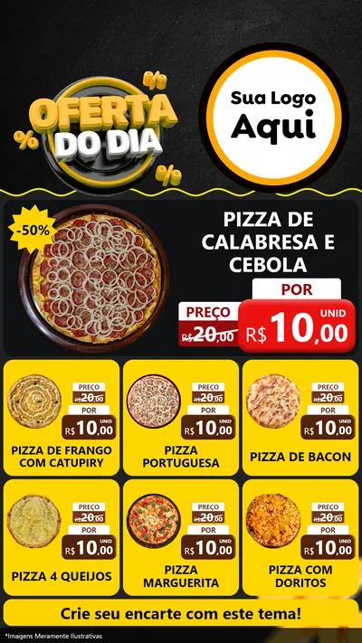 Modelo de Rede Social para Stories com o tema Oferta Do Dia para Pizzaria