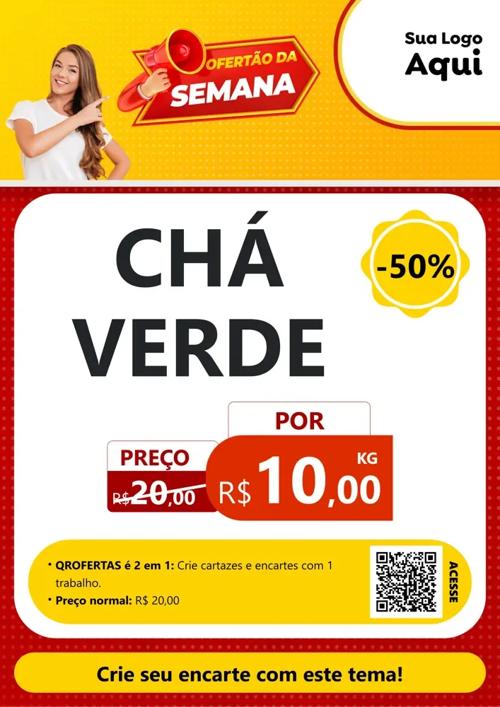 Modelo de Cartaz para Cartaz A4 Vertical com o tema Ofertão da Semana para Produtos Naturais