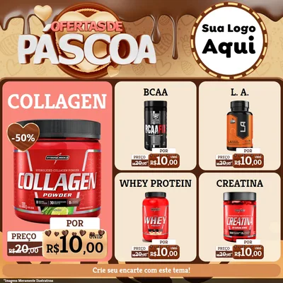 Modelo de Rede Social para Feed Facebook com o tema Ofertas de Páscoa para Suplementos alimentares