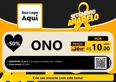 Modelo de Cartaz para Cartaz A4 Horizontal com o tema Setembro Amarelo para Óticas