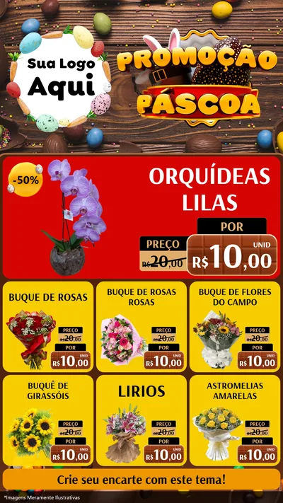 Modelo de Rede Social para Stories com o tema Promoção Páscoa para Floricultura e jardim