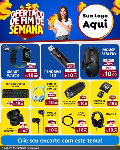 Modelo de Rede Social para Feed Instagram com o tema Ofertaço de Fim de Semana para Informática