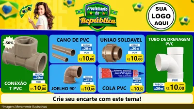 Modelo de TV para TV Horizontal com o tema Proclamação da República para Tubos e conexões