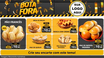 Modelo de TV para TV Horizontal com o tema Bota Fora para Padaria