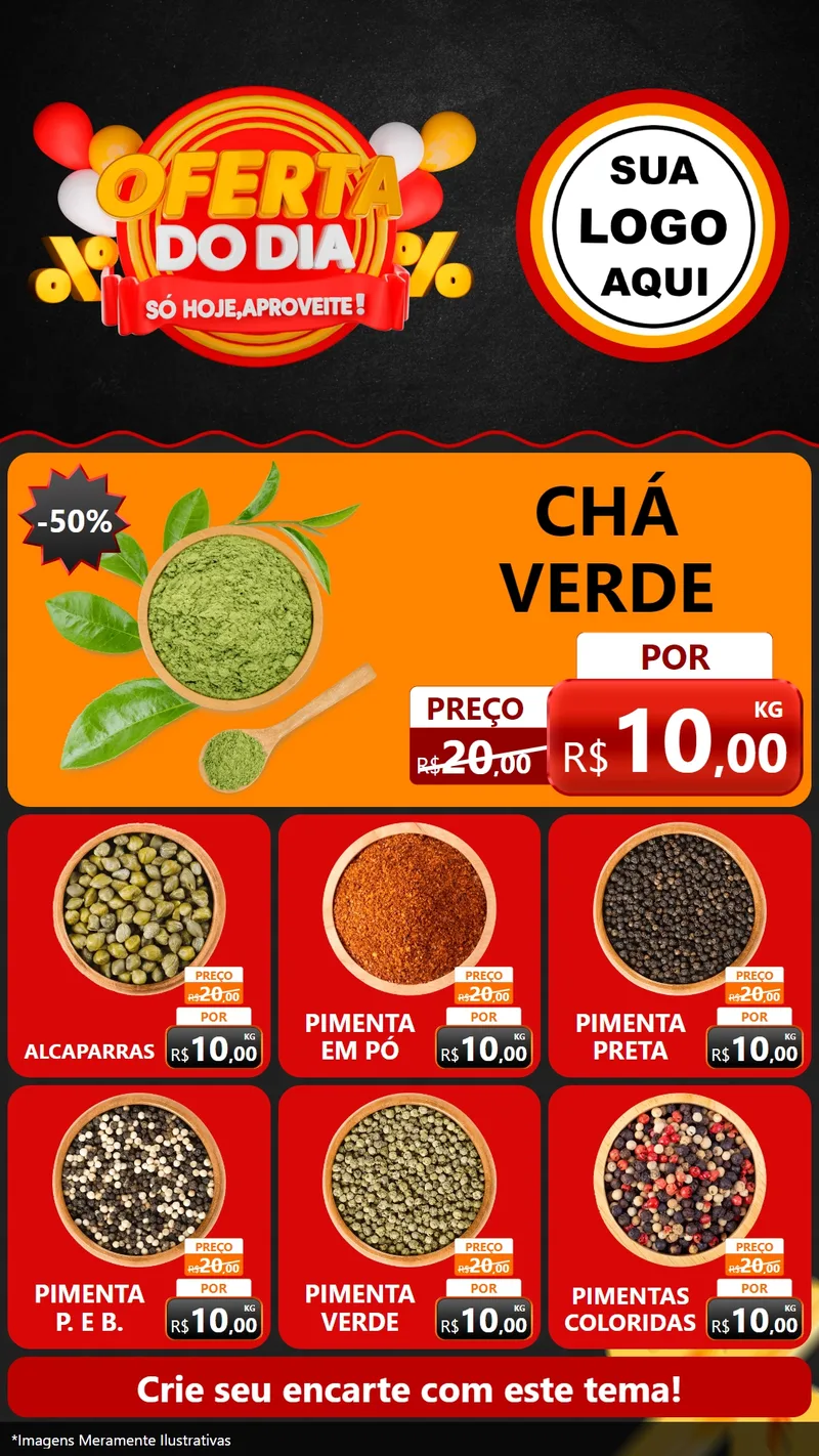 Modelo de Rede Social para Stories com o tema Oferta do Dia - Só hoje, Aproveite! para Produtos Naturais