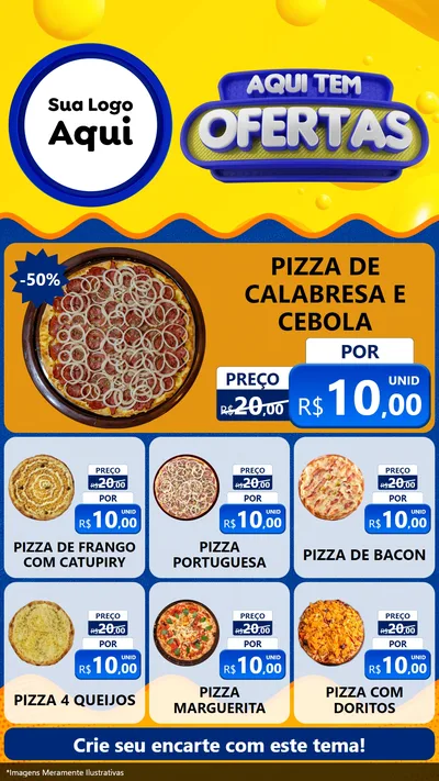 Modelo de Rede Social para Stories com o tema Aqui Tem Ofertas para Pizzaria