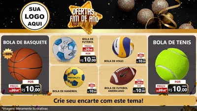 Modelo de TV para TV Horizontal com o tema Ofertas de Fim de Ano para Artigos Esportivos