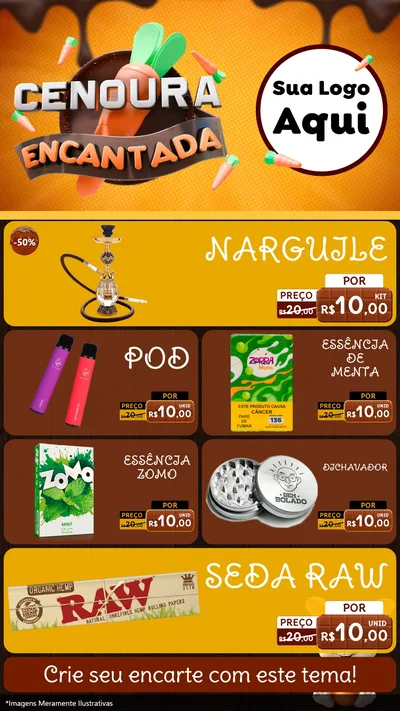 Modelo de TV para TV Vertical com o tema Cenoura Encantada - Páscoa para Tabacaria