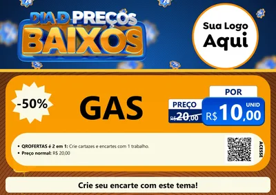 Modelo de Cartaz para Cartaz A4 Horizontal com o tema Dia D Preço Baixo para Água e gás
