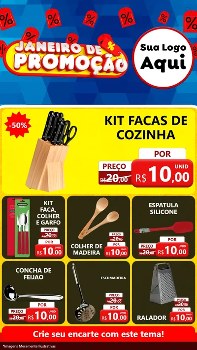 Modelo de Rede Social para Stories com o tema Janeiro de Promoção para Utilidades Domésticas