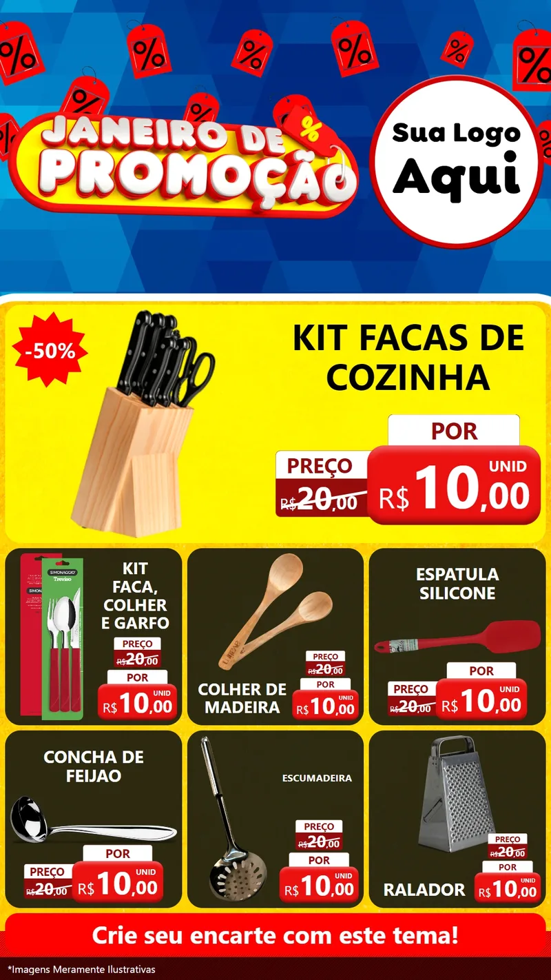 Modelo de Rede Social para Stories com o tema Janeiro de Promoção para Utilidades Domésticas