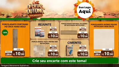 Modelo de TV para TV Horizontal com o tema Ofertas de Outono - Vem, Aproveite! para Pisos e revestimentos