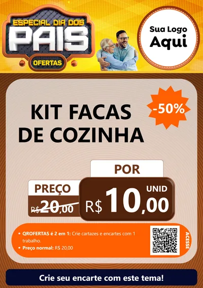 Modelo de Cartaz para Cartaz A4 Vertical com o tema Especial Dia dos Pais para Utilidades Domésticas