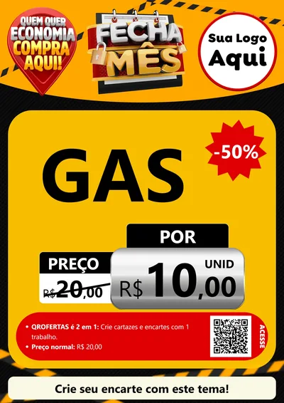 Modelo de Cartaz para Cartaz A4 Vertical com o tema Fecha Mês para Água e gás