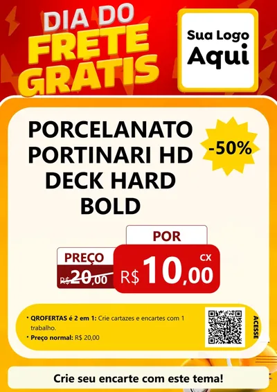 Modelo de Cartaz para Cartaz A4 Vertical com o tema Dia do Frete Grátis para Pisos e revestimentos
