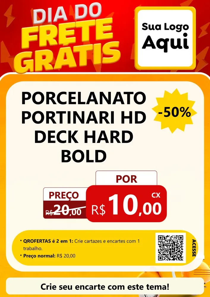 Modelo de Cartaz para Cartaz A4 Vertical com o tema Dia do Frete Grátis para Pisos e revestimentos