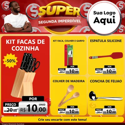 Modelo de Rede Social para Feed Facebook com o tema Super Segunda Imperdível para Utilidades Domésticas