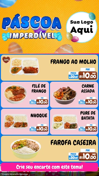 Modelo de TV para TV Vertical com o tema Páscoa Imperdível para Restaurante