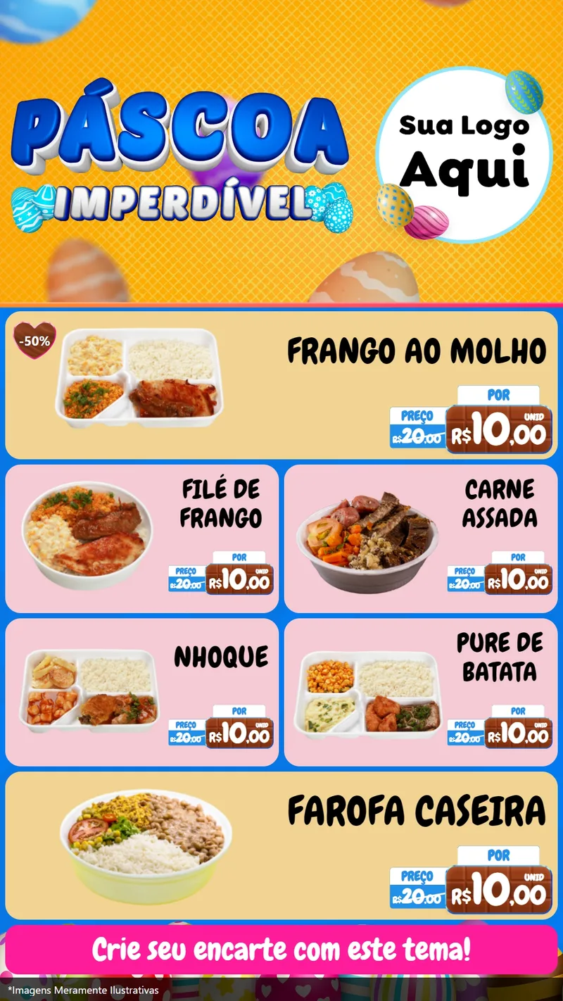 Modelo de TV para TV Vertical com o tema Páscoa Imperdível para Restaurante