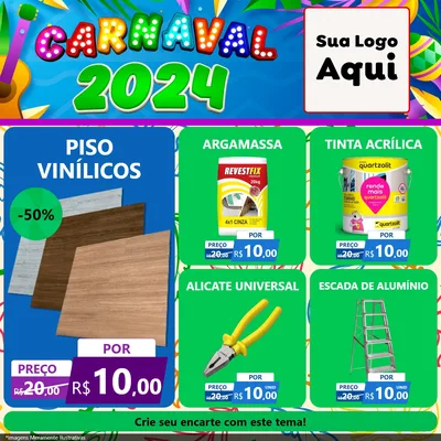 Modelo de Rede Social para Feed Facebook com o tema Carnaval 2027 para Material para Construção