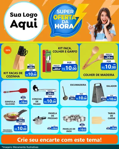 Modelo de Rede Social para Feed Instagram com o tema Super Oferta da Hora para Utilidades Domésticas