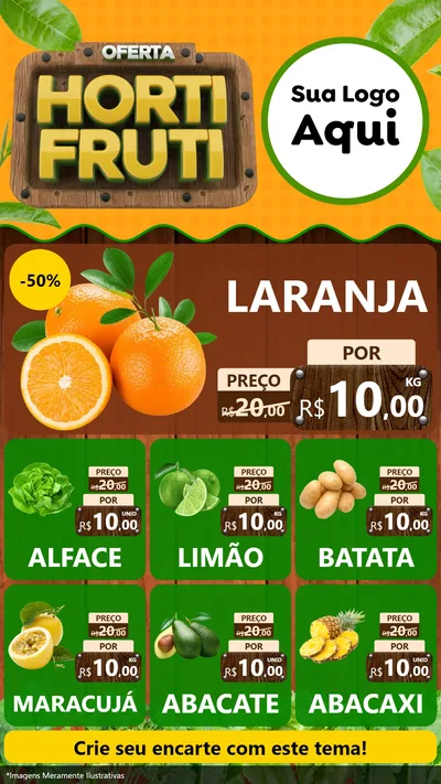 Modelo de Rede Social para Stories com o tema Oferta Hortifrúti para Hortifrúti