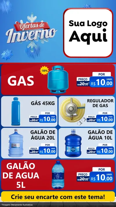 Modelo de TV para TV Vertical com o tema Ofertas de Inverno para Água e gás